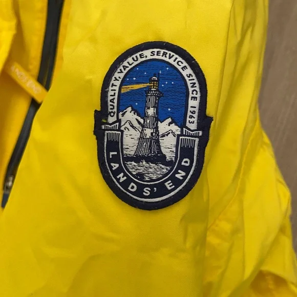 Kids Lands End‎ Down Parka Winter Coat Jacket Yellow Large - Picture 2 of 8